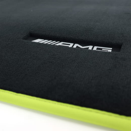 Tapis de sol AMG en velours CLA Coupé C174 noir energygreen 3 pièces Original Mercedes-Benz | A1746808300 6C83-C174