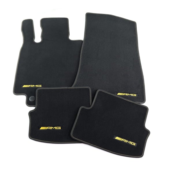 AMG velor floor mats Final Edition C-Class C205 black 4-piece Original Mercedes-AMG