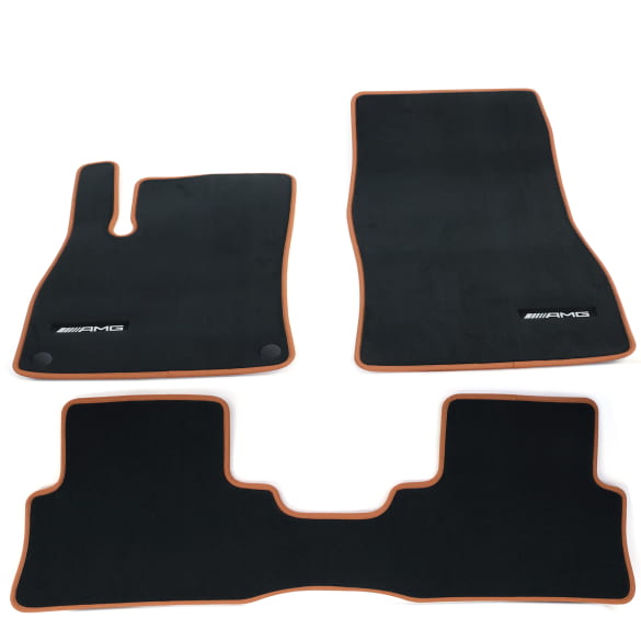 AMG velour floor mats CLA Coupe C174 black brown 3-piece Genuine Mercedes-Benz