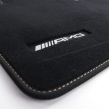AMG velours floor mats G-Class W465 black catalanbeige 4-piece set genuine Mercedes-Benz  | A4656806301 8AA5