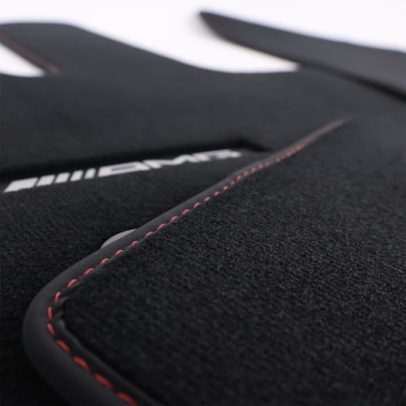 AMG velours floor mats G-Class W465 black accent red 4-piece set genuine Mercedes-Benz  | A4656806301 3B92