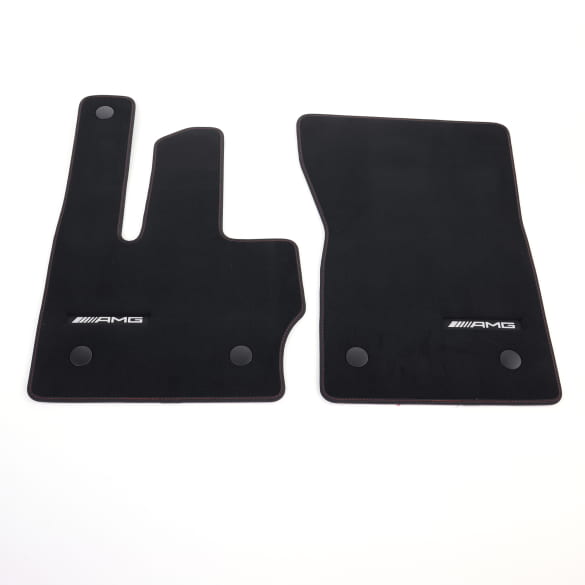 AMG velours floor mats G-Class W465 black accent red 4-piece set genuine Mercedes-Benz  | A4656806301 3B92