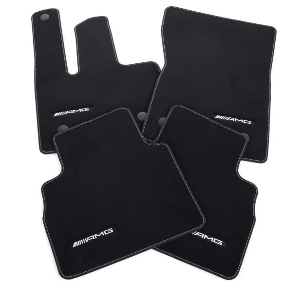 AMG velours floor mats G-Class W465 black designo white 4-piece set genuine Mercedes-Benz 