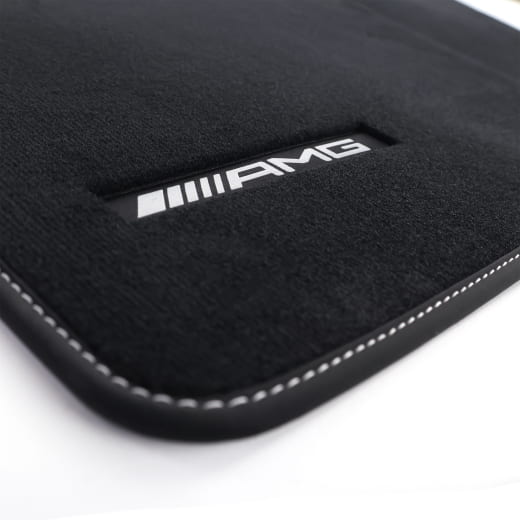 AMG velours floor mats G-Class W465 black designo white 4-piece set genuine Mercedes-Benz  | A4656806301 1B82
