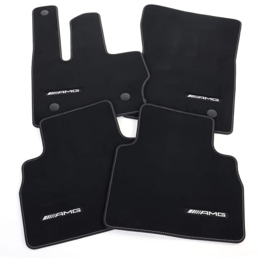 AMG velours floor mats G-Class W465 black gold 4-piece set genuine Mercedes-Benz  | A4656806301 1D27