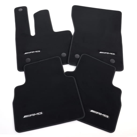 AMG velours floor mats G-Class W465 black pacific blue 4-piece set genuine Mercedes-Benz 