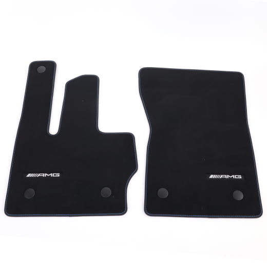 AMG velours floor mats G-Class W465 black tikki blue 4-piece set genuine Mercedes-Benz  | A4656806301 5F06
