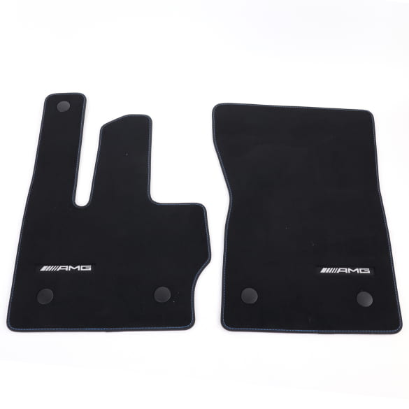 AMG velours floor mats G-Class W465 black tikki blue 4-piece set genuine Mercedes-Benz  | A4656806301 5F06