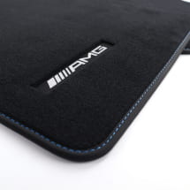 AMG velours floor mats G-Class W465 black tikki blue 4-piece set genuine Mercedes-Benz  | A4656806301 5F06