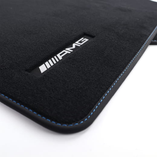 AMG velours automatten G-Klasse W465 zwart tikkiblau 4-delig | A4656806301 5F06