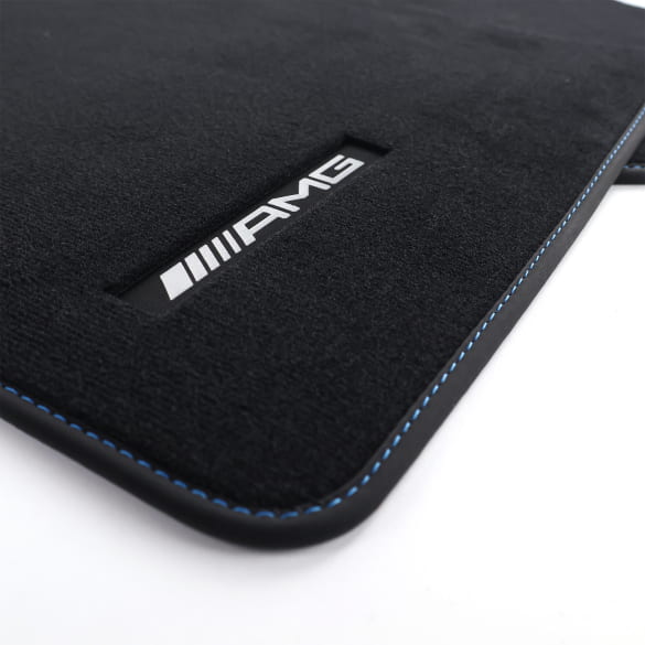 AMG velours automatten G-Klasse W465 zwart tikkiblau 4-delig | A4656806301 5F06