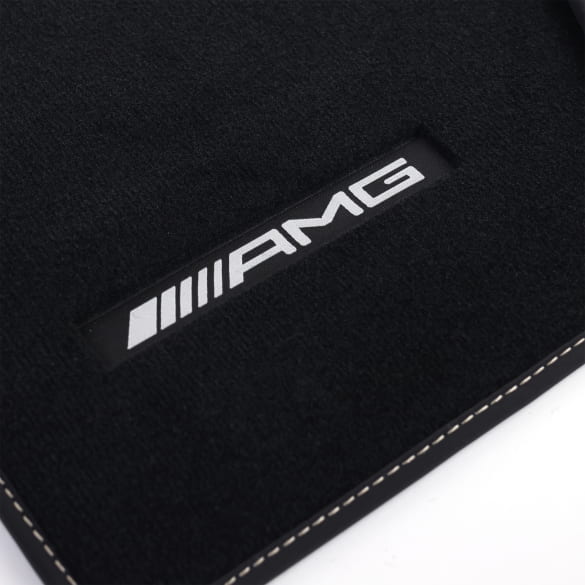 AMG Veloursmatten Fußmatten G-Klasse W465 schwarz gold 4-teilig Original Mercedes-Benz  | A4656806301 1D27