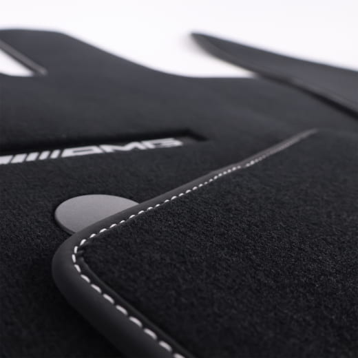 AMG Veloursmatten Fußmatten G-Klasse W465 schwarz designo weiß 4-teilig Original Mercedes-Benz  | A4656806301 1B82