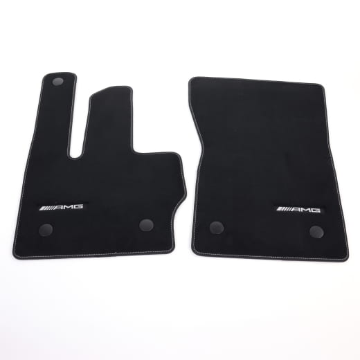 AMG Veloursmatten Fußmatten G-Klasse W465 schwarz designo weiß 4-teilig Original Mercedes-Benz  | A4656806301 1B82