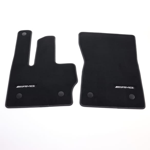 AMG Veloursmatten Fußmatten G-Klasse W465 schwarz designo weiß 4-teilig Original Mercedes-Benz  | A4656806301 1B82