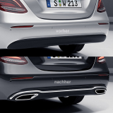 Paquete de adaptación difusor trasero Avantgarde colas de escape Clase E 213 original Mercedes-Benz