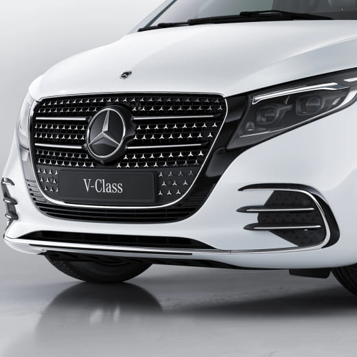 Baguettes pare choc avant V-Klasse W447 MoPf2 chrom AMG Line Original Mercedes-Benz | front-chrome-AMG-447