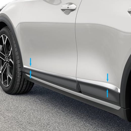 Baguettes décoratives de portes aspect chrome Kia XCeed CD 4 pièces d'origine Kia | J7271ADE50ST