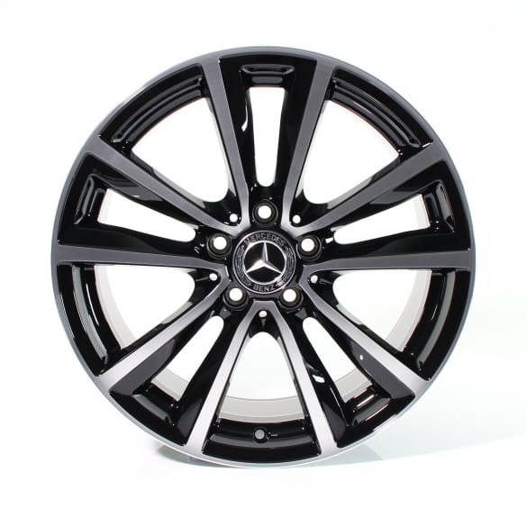 18 inch 5-dubbele-spaken velgenset A-Klasse W176 Origineel Mercedes-Benz zwart glansgedraaid