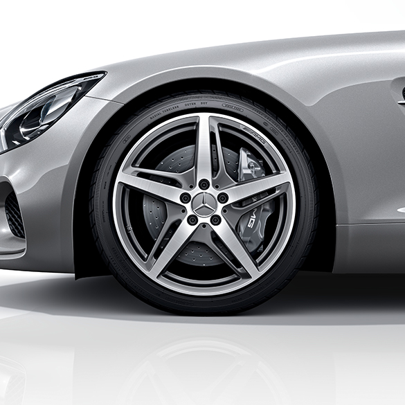 5-dubbelspaaks velgenset 19 / 20 inch AMG GT C190 grijs gepolijst Origineel Mercedes-Benz