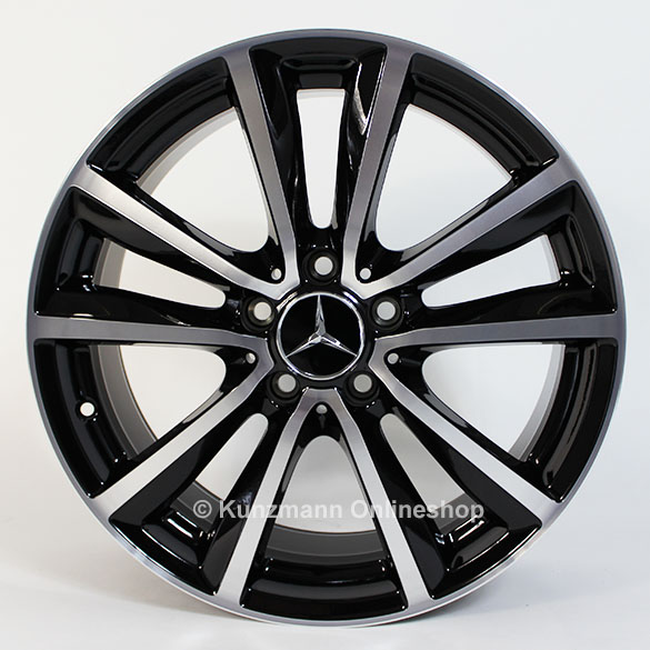 5-dubbelspaaks velgenset 18 inch B-Klasse W246 Origineel Mercedes-Benz zwart hoogglans gedraaid