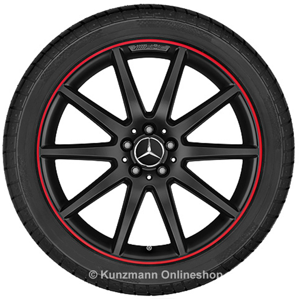 AMG 20 inch velgenset GLA X156 zwart met rode velgrand | Ory | A15640104023594-Satz