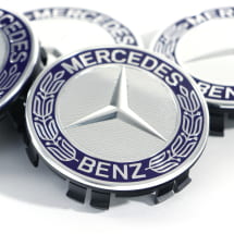 Naafdoppen set Mercedes-Benz laurierkrans in blauw | A17140001255337