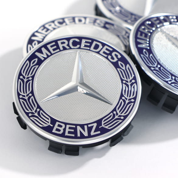 Naafdoppen set Mercedes-Benz laurierkrans in blauw | A17140001255337