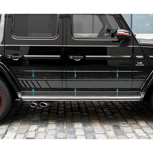 Bandes sportives AMG grises G-Class W463A en 2 pièces Original Mercedes-AMG | A4639871100/-1200
