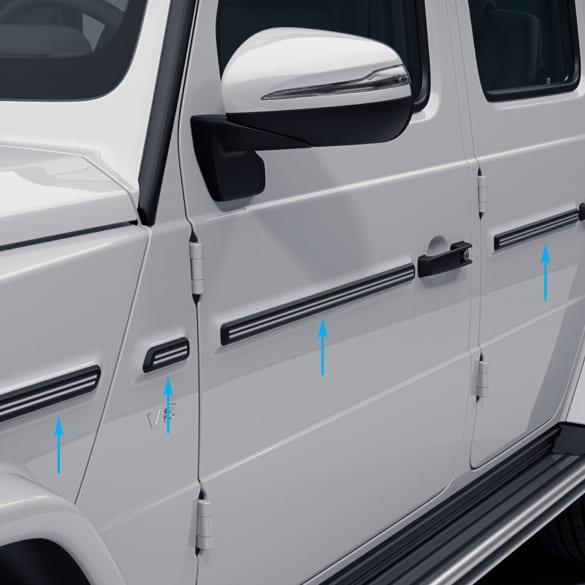 AMG beschermlijsten afwerklijsten zwart streepdesign G-Klasse W463A Original Mercedes-Benz