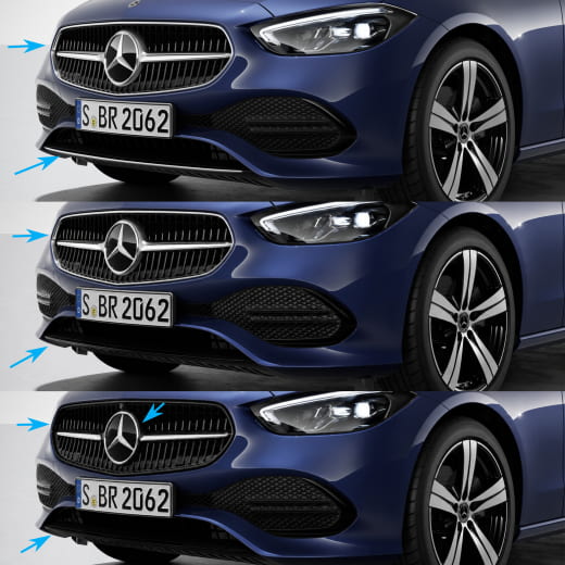 Black front bumper trim C-Class S206 Estate Genuine Mercedes-Benz | Frontzierleiste-Schwarz-S206-Avantgarde