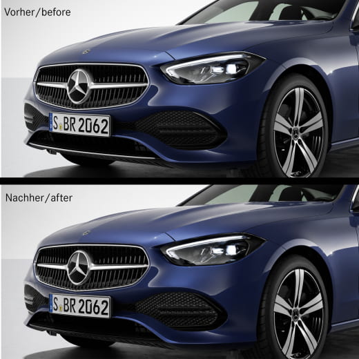 Black front bumper trim C-Class S206 Estate Genuine Mercedes-Benz | Frontzierleiste-Schwarz-S206-Avantgarde