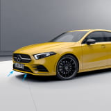 Black trim front bumper spoiler night package A-Class W177 hatchback Genuine Mercedes-Benz