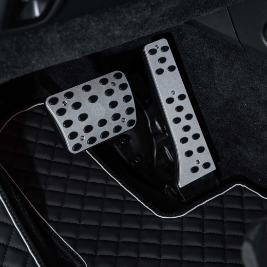 BRABUS automatten echtleder zwart grijs 5-delige set | 464-871-00-EL-SG