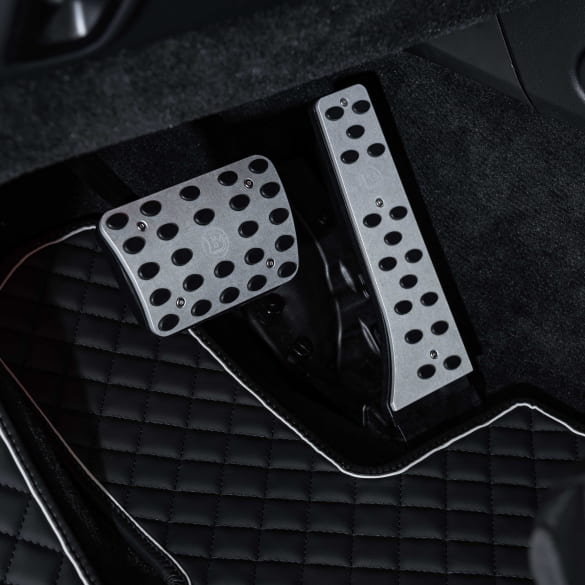 BRABUS automatten echtleder zwart grijs 5-delige set | 464-871-00-EL-SG