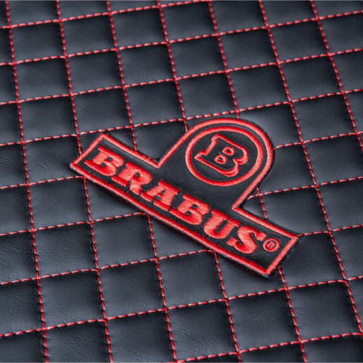 Alfombrilla de maletero BRABUS de cuero auténtico negro rojo Clase G W463A | 464-872-00-EL-SR