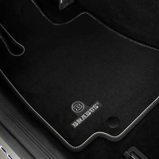 Tappetini auto BRABUS in velluto neri, set da 4 pezzi | 214-871-00N-B