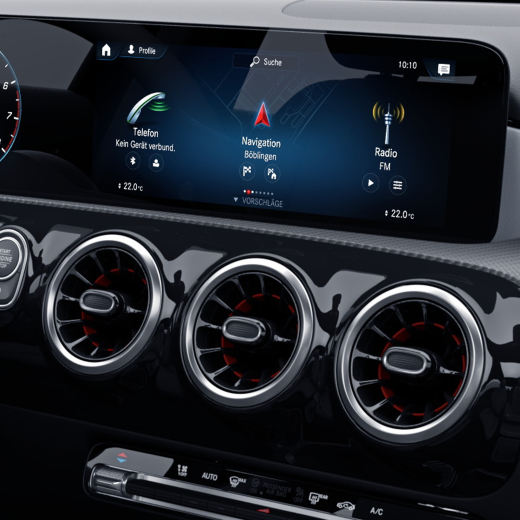 Buses d'aération chromées argent Classe A d'origine Mercedes-Benz | Luftduesen-177