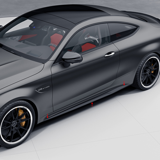Kit de bas de caisse aérodynamiques C 63 AMG Classe C C205/A205 Mercedes-Benz d'origine | C63-C-A-205-Aero-Side