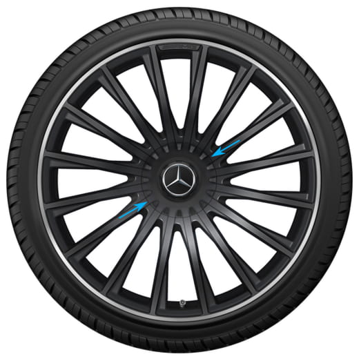 Cache moyeu AMG pour jantes forgées cache moyeu noir mat original Mercedes-Benz | A2224000900 9283-B