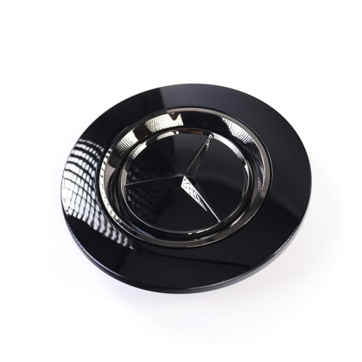 Cache moyeu noir brillant étoile en chrome foncé original Mercedes-AMG  | A0004003300 9Z49-B