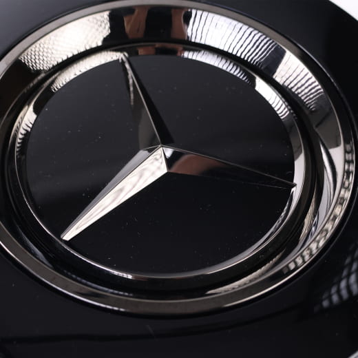 Cache moyeu noir brillant étoile en chrome foncé original Mercedes-AMG  | A0004003300 9Z49-B