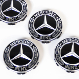 Kit de cache moyeu étoile avec couronne de laurier noir Original Mercedes-Benz