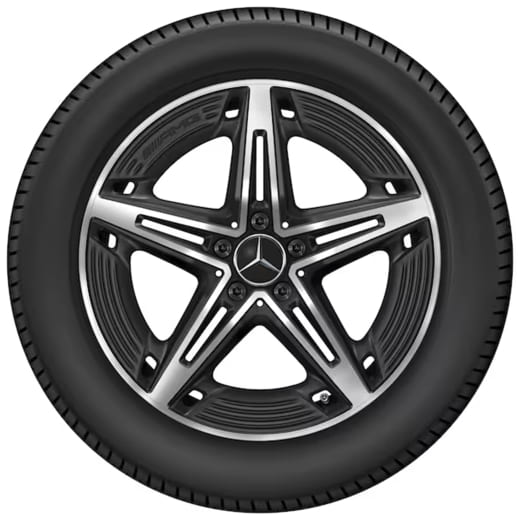 Cerchi A35 AMG 19 pollici Classe A V177 5 doppie razze nero tornito lucido | A1774014400 7X36-V177
