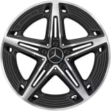 Cerchi A35 AMG 19 pollici Classe A W177 5 doppie razze nero lucido tornito