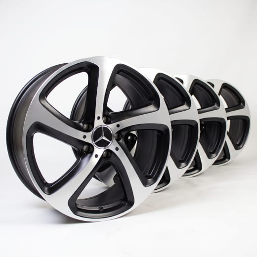 Set cerchi 18 pollici | Classe E Coupé C238 | ruota a 5 razze nero | originale Mercedes-Benz | A21340132/3307X23-238