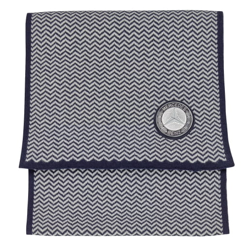 Classic Navy Cashmere Knitted Scarf Genuine Mercedes-Benz | B66043391