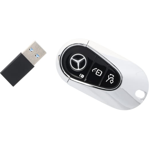 Clé USB porte-clés noir chromé 64 Go | B66959672