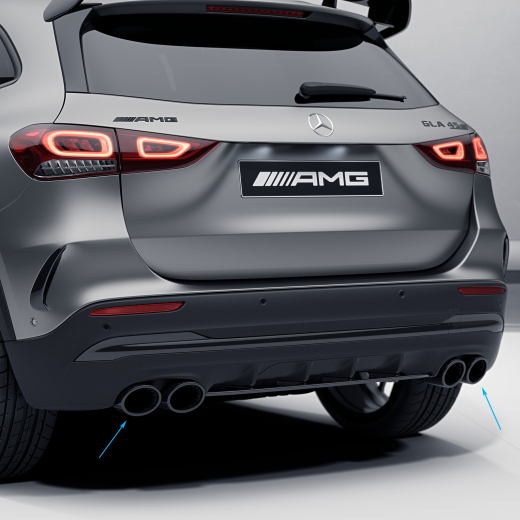 Colas de escape 45S aspecto AMG para GLA 35 AMG | GLA-35-zu-45S-Blenden