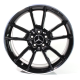 Juego de llantas AMG 19 pulgadas Clase C 205 rueda de 5 dobles radios negro torneado Original de <a